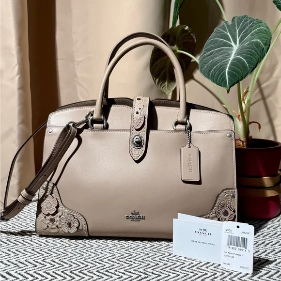 Coach Tea Rose Mercer 30 Satchel in Stone - 2017 - Picture 15 of 16